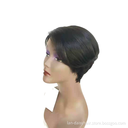 8 Inch HD Side Part Short Remy Glueless  Cheap  Pixie Cut Wholesale Virgin Brazilian Short Bob Human Hair Wigs